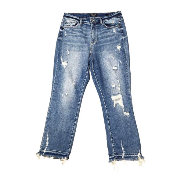 Judy Blue Denim - Judy Blue straight Fit 11/30 (30x27) Women's jeans stretch distressed denim